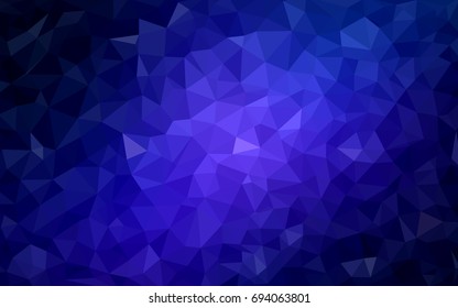 DARK BLUE vector modern geometrical abstract background. Texture, new background. Geometric background in Origami style with gradient. 