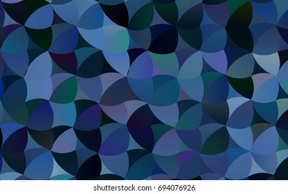 Dark BLUE vector modern geometrical circle abstract background. Dotted texture template. Geometric pattern in halftone style with gradient. 