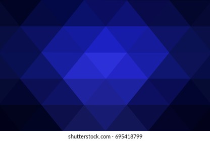 DARK BLUE vector modern geometrical abstract background. Texture, new background. Geometric background in Origami style with gradient. 