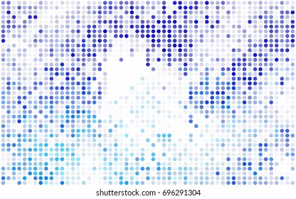 Dark BLUE vector modern geometrical circle abstract background. Dotted texture template. Geometric pattern in halftone style with gradient. 