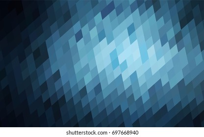 Dark BLUE vector modern geometrical background. Abstract template. Geometric pattern in square style with gradient.