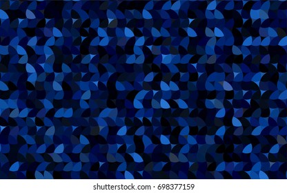 Dark BLUE vector modern geometrical circle abstract background. Dotted texture template. Geometric pattern in halftone style with gradient. 