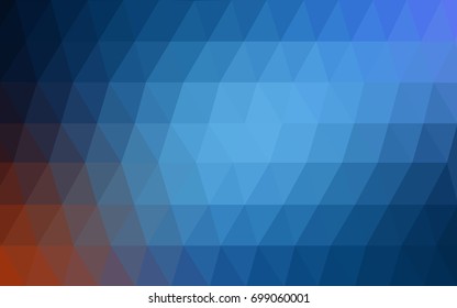 DARK BLUE vector modern geometrical abstract background. Texture, new background. Geometric background in Origami style with gradient. 