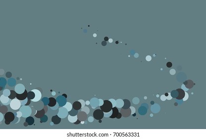 Dark BLUE vector modern geometrical circle abstract background. Dotted texture template. Geometric pattern in halftone style with gradient. 