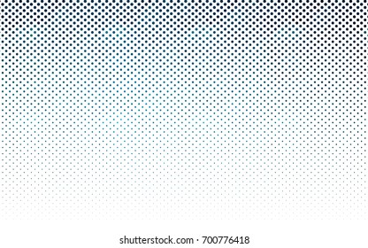 Dark BLUE vector modern geometrical circle abstract background. Dotted texture template. Geometric pattern in halftone style with gradient. 