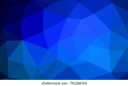 DARK BLUE vector modern geometrical abstract background. Texture, new background. Geometric background in Origami style with gradient. 