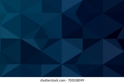 DARK BLUE vector modern geometrical abstract background. Texture, new background. Geometric background in Origami style with gradient. 