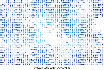 Dark BLUE vector modern geometrical circle abstract background. Dotted texture template. Geometric pattern in halftone style with gradient. 