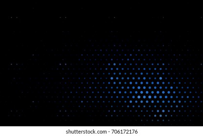 Dark BLUE vector modern geometrical circle abstract background. Dotted texture template. Geometric pattern in halftone style with gradient. 