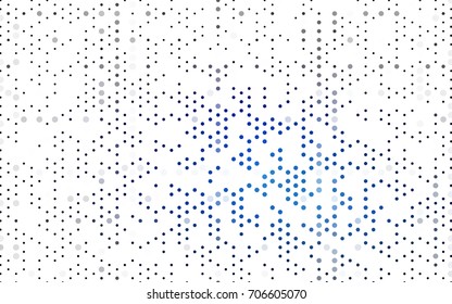 Dark BLUE vector modern geometrical circle abstract background. Dotted texture template. Geometric pattern in halftone style with gradient. 