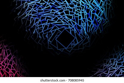 Dark BLUE vector modern geometrical background. Abstract template. Geometric pattern in square style with gradient.