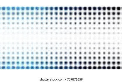 DARK BLUE vector modern geometrical circle abstract background. Dotted texture template. Geometric pattern in halftone style with gradient. 