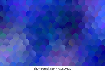 Dark BLUE vector modern geometrical circle abstract background. Dotted texture template. Geometric pattern in halftone style with gradient. 