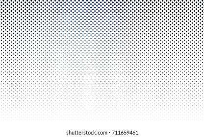 Dark BLUE vector modern geometrical circle abstract background. Dotted texture template. Geometric pattern in halftone style with gradient. 