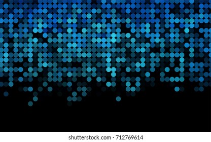 Dark BLUE vector modern geometrical circle abstract background. Dotted texture template. Geometric pattern in halftone style with gradient. 
