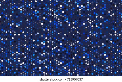 Dark BLUE vector modern geometrical circle abstract background. Dotted texture template. Geometric pattern in halftone style with gradient. 