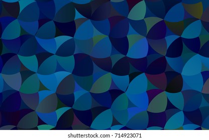 Dark BLUE vector modern geometrical circle abstract background. Dotted texture template. Geometric pattern in halftone style with gradient. 