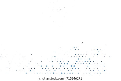 Dark BLUE vector modern geometrical circle abstract background. Dotted texture template. Geometric pattern in halftone style with gradient. 