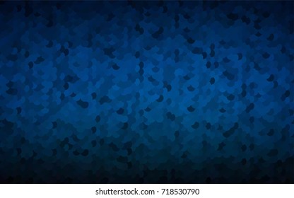 Dark BLUE vector modern geometrical circle abstract background. Dotted texture template. Geometric pattern in halftone style with gradient. 