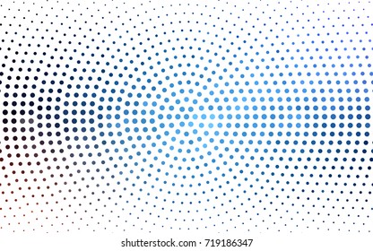 DARK BLUE vector modern geometrical circle abstract background. Dotted texture template. Geometric pattern in halftone style with gradient. 