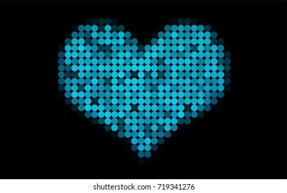 Dark BLUE vector modern geometrical circle abstract background. Dotted texture template. Geometric pattern in halftone style with gradient. 