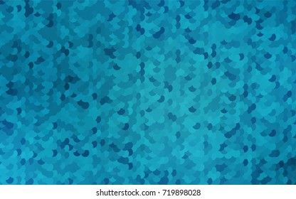 Dark BLUE vector modern geometrical circle abstract background. Dotted texture template. Geometric pattern in halftone style with gradient. 