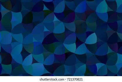 Dark BLUE vector modern geometrical circle abstract background. Dotted texture template. Geometric pattern in halftone style with gradient. 