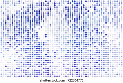 Dark BLUE vector modern geometrical circle abstract background. Dotted texture template. Geometric pattern in halftone style with gradient. 