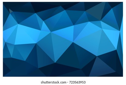 DARK BLUE vector modern geometrical abstract background. Texture, new background. Geometric background in Origami style with gradient. 