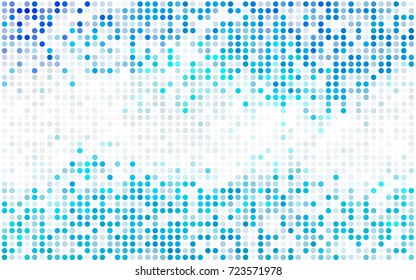 Dark BLUE vector modern geometrical circle abstract background. Dotted texture template. Geometric pattern in halftone style with gradient. 
