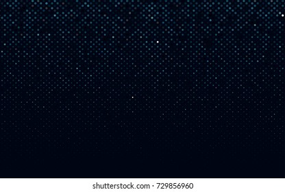 Dark BLUE vector modern geometrical circle abstract background. Dotted texture template. Geometric pattern in halftone style with gradient. 