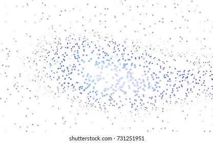 Dark BLUE vector modern geometrical circle abstract background. Dotted texture template. Geometric pattern in halftone style with gradient. 
