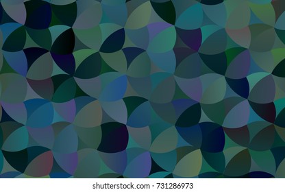 Dark BLUE vector modern geometrical circle abstract background. Dotted texture template. Geometric pattern in halftone style with gradient. 