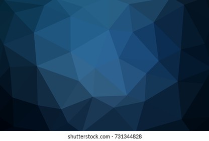 DARK BLUE vector modern geometrical abstract background. Texture, new background. Geometric background in Origami style with gradient. 