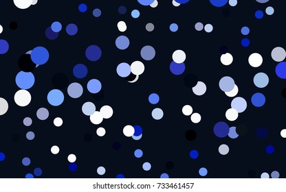 Dark BLUE vector modern geometrical circle abstract background. Dotted texture template. Geometric pattern in halftone style with gradient. 
