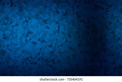 Dark BLUE vector modern geometrical circle abstract background. Dotted texture template. Geometric pattern in halftone style with gradient. 