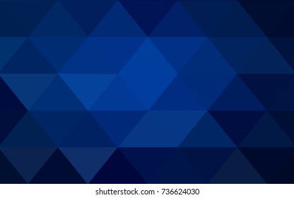 DARK BLUE vector modern geometrical abstract background. Texture, new background. Geometric background in Origami style with gradient. 