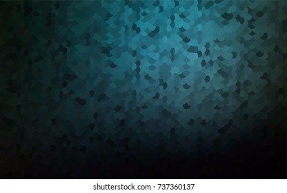 Dark BLUE vector modern geometrical circle abstract background. Dotted texture template. Geometric pattern in halftone style with gradient. 