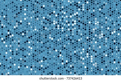 Dark BLUE vector modern geometrical circle abstract background. Dotted texture template. Geometric pattern in halftone style with gradient. 