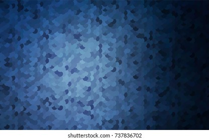 Dark BLUE vector modern geometrical circle abstract background. Dotted texture template. Geometric pattern in halftone style with gradient. 