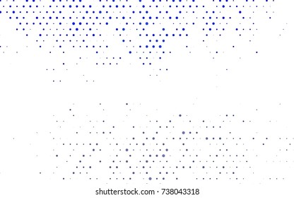 Dark BLUE vector modern geometrical circle abstract background. Dotted texture template. Geometric pattern in halftone style with gradient. 