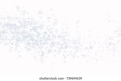 Dark BLUE vector modern geometrical circle abstract background. Dotted texture template. Geometric pattern in halftone style with gradient. 