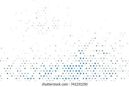 Dark BLUE vector modern geometrical circle abstract background. Dotted texture template. Geometric pattern in halftone style with gradient. 