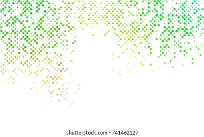 Dark BLUE vector modern geometrical circle abstract background. Dotted texture template. Geometric pattern in halftone style with gradient. 