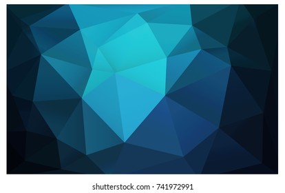 DARK BLUE vector modern geometrical abstract background. Texture, new background. Geometric background in Origami style with gradient. 