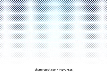 Dark BLUE vector modern geometrical circle abstract background. Dotted texture template. Geometric pattern in halftone style with gradient. 