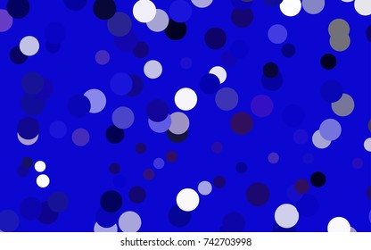 Dark BLUE vector modern geometrical circle abstract background. Dotted texture template. Geometric pattern in halftone style with gradient. 