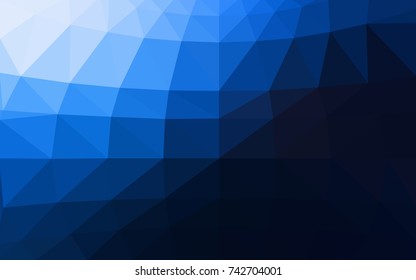 DARK BLUE vector modern geometrical abstract background. Texture, new background. Geometric background in Origami style with gradient. 