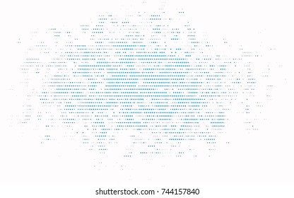 Dark BLUE vector modern geometrical circle abstract background. Dotted texture template. Geometric pattern in halftone style with gradient. 