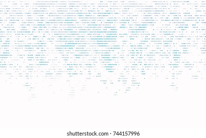 Dark BLUE vector modern geometrical circle abstract background. Dotted texture template. Geometric pattern in halftone style with gradient. 